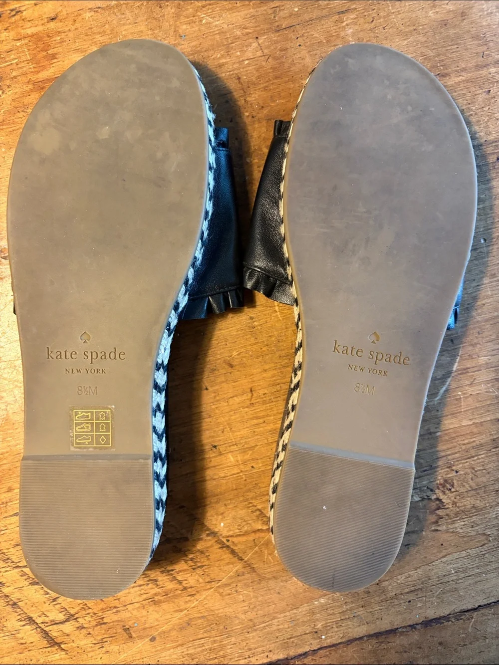 Kate Spade Zahara Leather Platform Espadrille Sandals Size 8.5